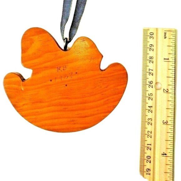 Handcrafted Wooden Rocking Horse Ornament With Ribbon Hanger - Picture 3 of 6